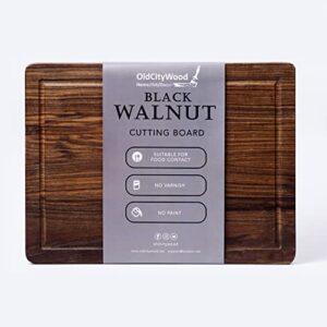 dark walnut wood cutting board for kitchen with juice groove, chopping board made of walnut wood in large & medium sizes for meat, cheese and vegetables (black walnut 16x12 inch)