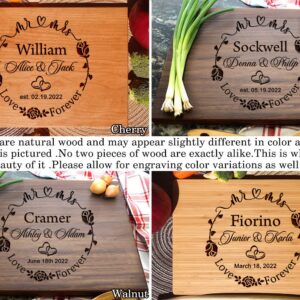 Wedding gifts, Personalized Cutting Boards for Couples, Anniversary, Christmas,Valentines Day, Housewarming Gift - Handmade Customizable Wooden Kitchen Decor Gift for New Homeowners