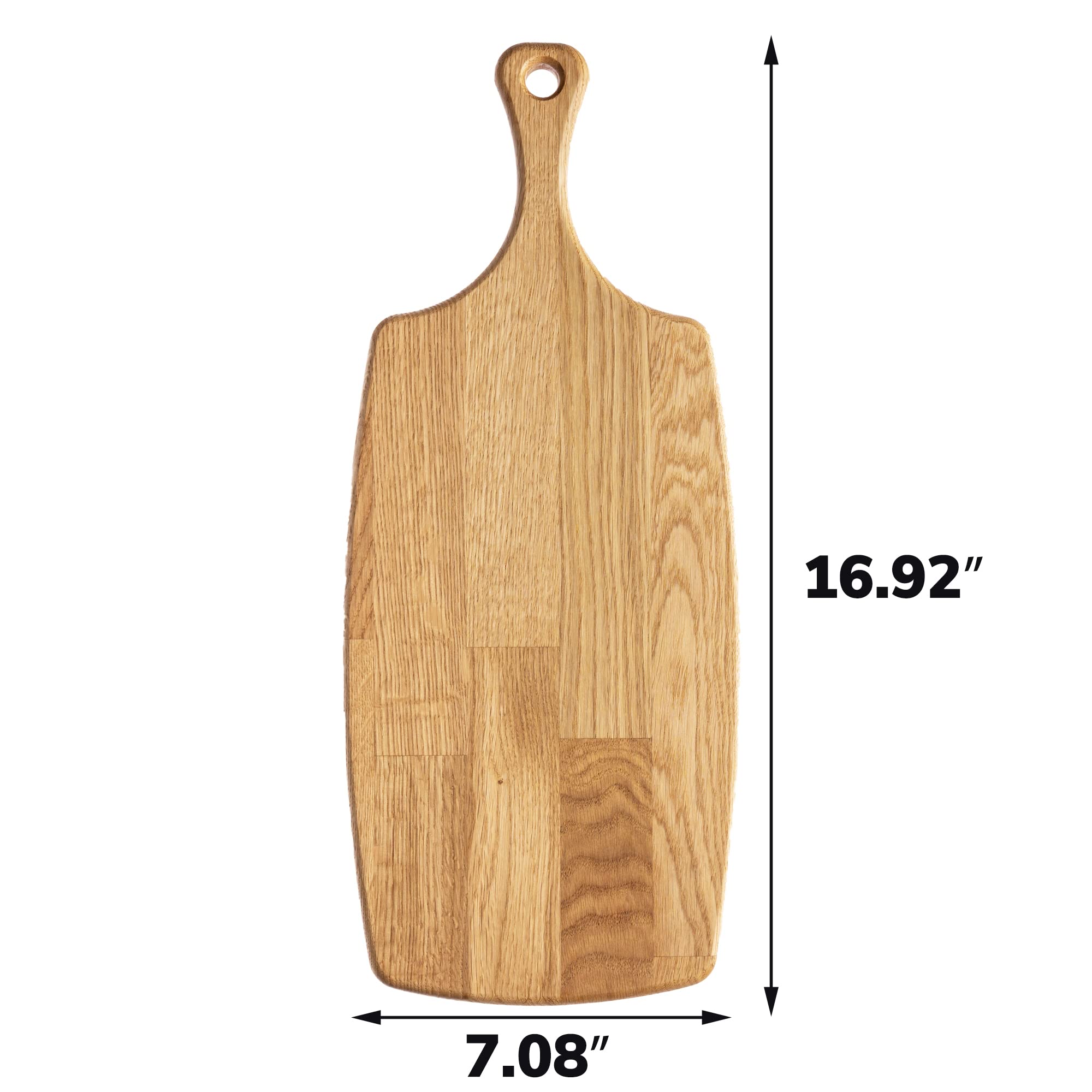 Cutting Board - 17x7 Inches Large Cheese Board with Handle - 20 mm Thin Cutting Board - Edge Grain Oak Cutting Board - Long Charcuterie Board - Wooden Serving Platter - Chopping Board for Kitchen