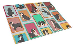 caroline's treasures mlm1087lcb lots of bernese mountain dog glass cutting board large decorative tempered glass kitchen cutting and serving board large size chopping board