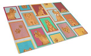 caroline's treasures mlm1148lcb lots of red yorkie glass cutting board large decorative tempered glass kitchen cutting and serving board large size chopping board