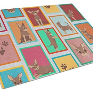 Caroline's Treasures MLM1154LCB Lots of Chocolate Chihuahua Glass Cutting Board Large Decorative Tempered Glass Kitchen Cutting and Serving Board Large Size Chopping Board