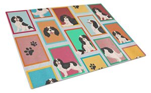 caroline's treasures mlm1152lcb lots of tricolor cavalier spaniel glass cutting board large decorative tempered glass kitchen cutting and serving board large size chopping board