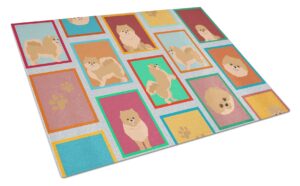 caroline's treasures mlm1169lcb lots of orange pomeranian glass cutting board large decorative tempered glass kitchen cutting and serving board large size chopping board