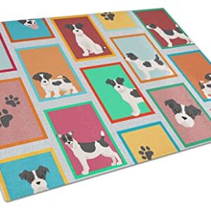 Caroline's Treasures MLM1113LCB Lots of Jack Russell Terrier Glass Cutting Board Large Decorative Tempered Glass Kitchen Cutting and Serving Board Large Size Chopping Board