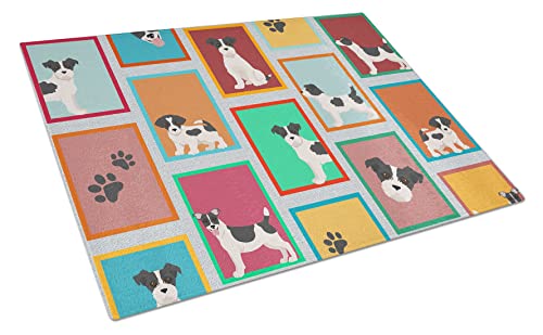 Caroline's Treasures MLM1113LCB Lots of Jack Russell Terrier Glass Cutting Board Large Decorative Tempered Glass Kitchen Cutting and Serving Board Large Size Chopping Board