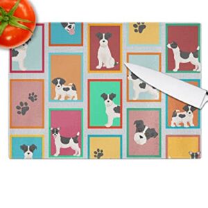 Caroline's Treasures MLM1113LCB Lots of Jack Russell Terrier Glass Cutting Board Large Decorative Tempered Glass Kitchen Cutting and Serving Board Large Size Chopping Board