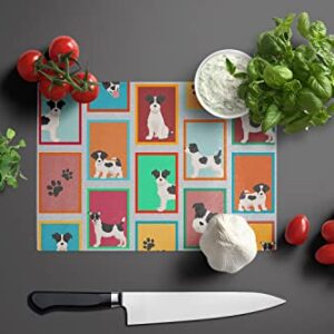 Caroline's Treasures MLM1113LCB Lots of Jack Russell Terrier Glass Cutting Board Large Decorative Tempered Glass Kitchen Cutting and Serving Board Large Size Chopping Board