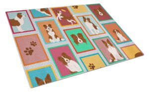 caroline's treasures mlm1149lcb lots of red border collie glass cutting board large decorative tempered glass kitchen cutting and serving board large size chopping board