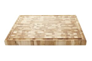 labell wood cutting boards - large canadian maple butchers chopping block with juice groove for meats, vegetables, fruits, and cheeses - perfect for carving, serving, & charcuterie (16" x 20" x 1.5")