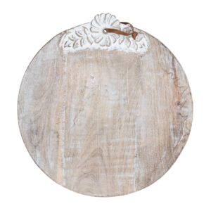 foreside home & garden large round white wood cutting board