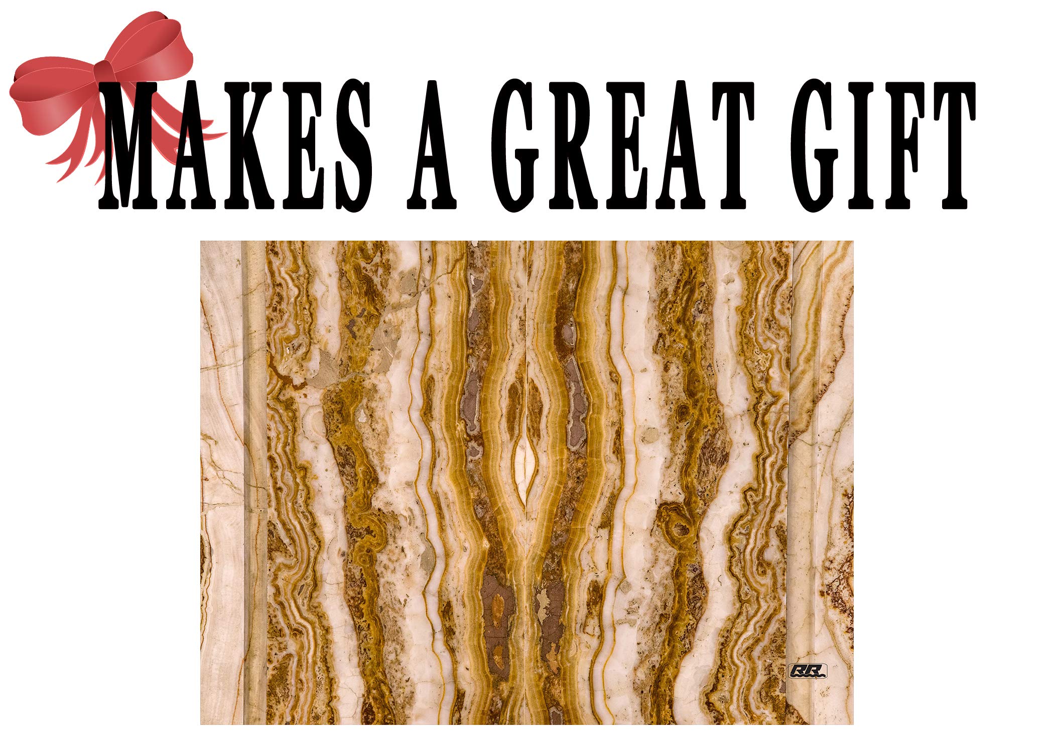 Brown Agate Layers Rock Stone Pattern Textured Marble Art Kitchen Glass Cutting Board Modern Decorative Gift Abstract Wavy Contrast Design