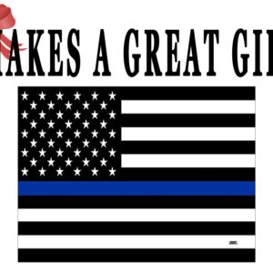 The Thin Blue Line Flag Glass Cutting Board Decorative Police Officer Sheriff Deputy Law Enforcement PD Department Design