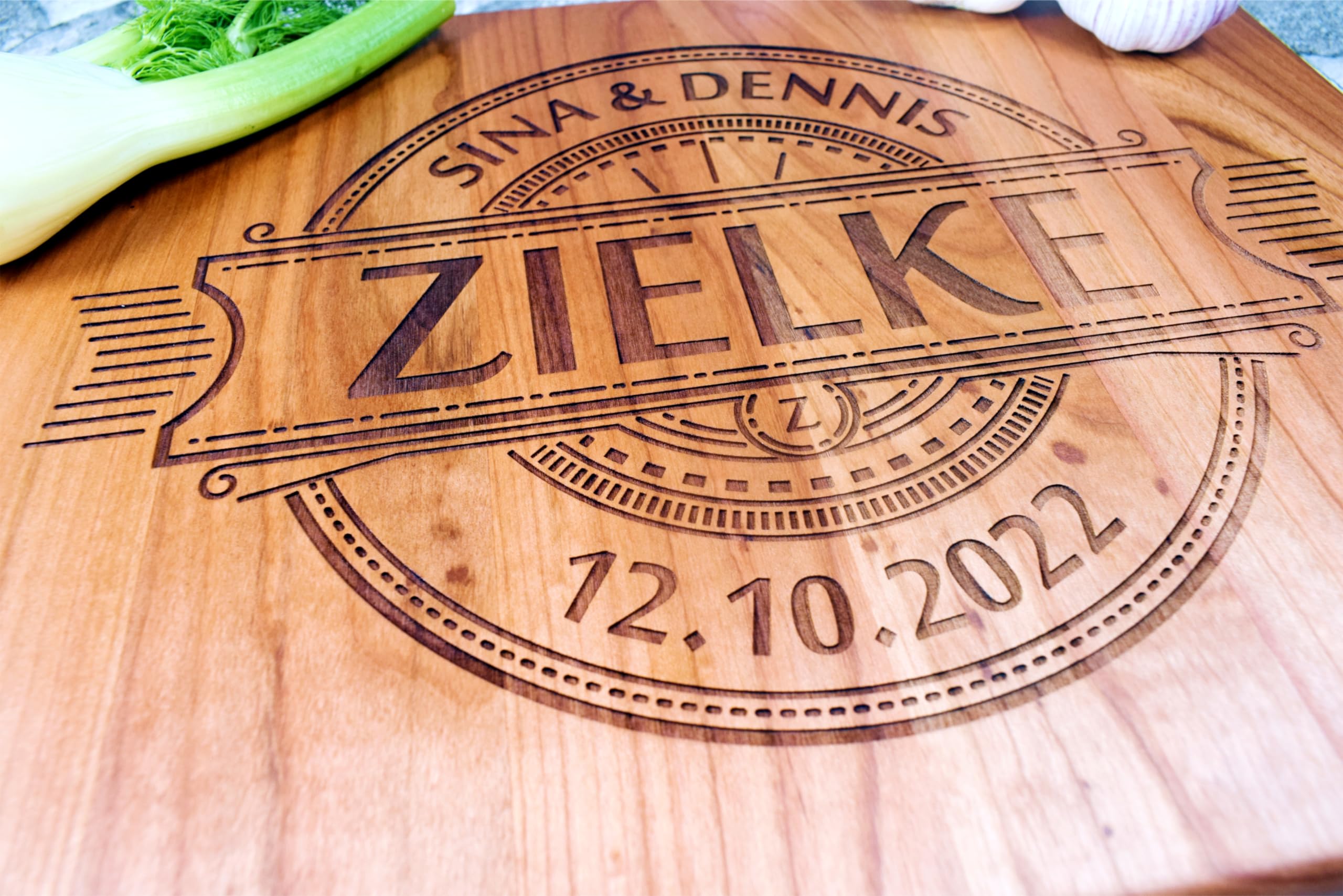 Algis Crafts | Personalized Chopping Board - MONOGRAM with Family name & date | Custom Cutting Board | Housewarming Gifts, Birthday, Anniversary Gift | Laser Engraved Wooden Cutting Board