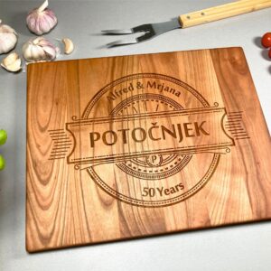 Algis Crafts | Personalized Chopping Board - MONOGRAM with Family name & date | Custom Cutting Board | Housewarming Gifts, Birthday, Anniversary Gift | Laser Engraved Wooden Cutting Board