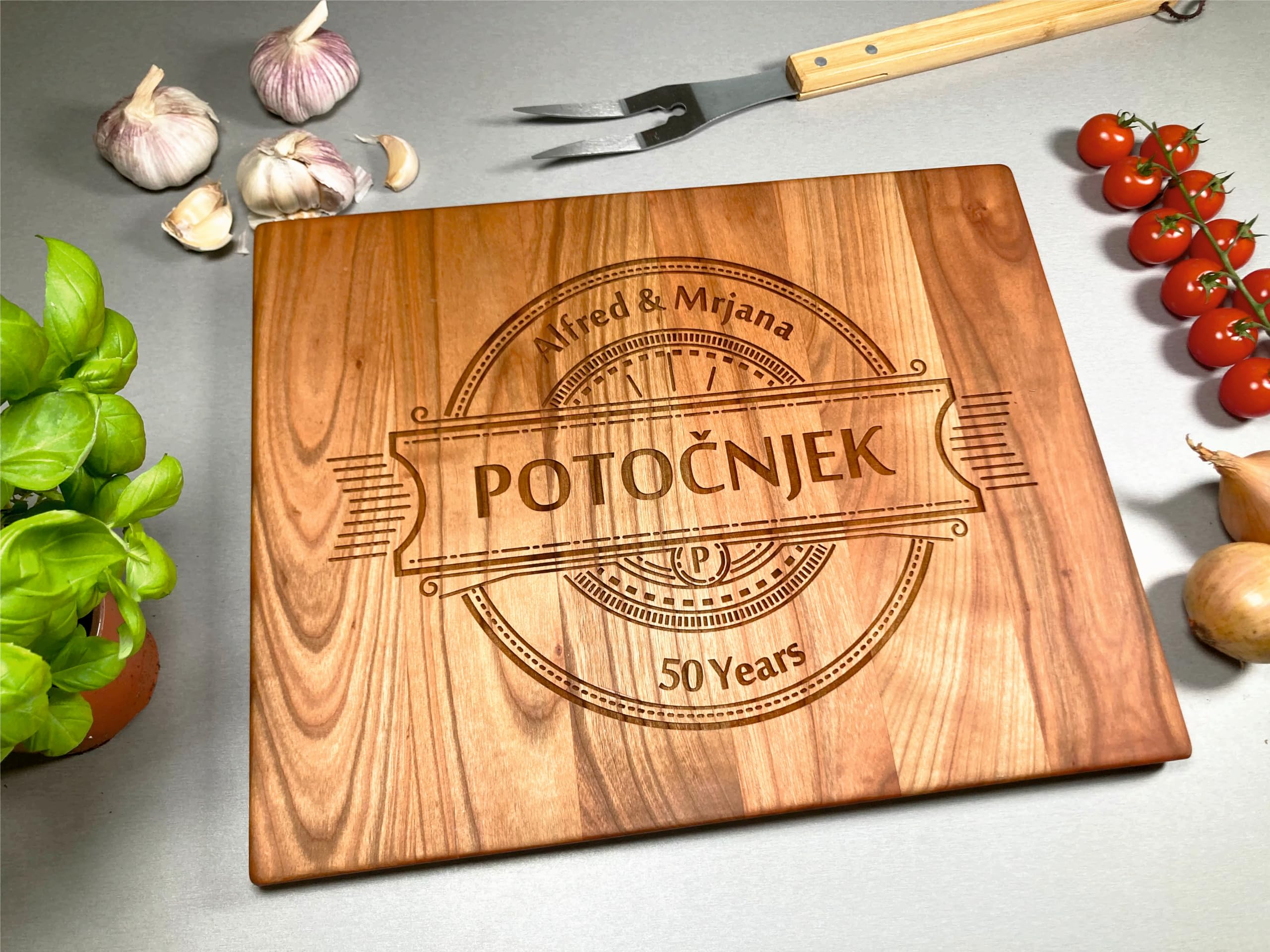 Algis Crafts | Personalized Chopping Board - MONOGRAM with Family name & date | Custom Cutting Board | Housewarming Gifts, Birthday, Anniversary Gift | Laser Engraved Wooden Cutting Board