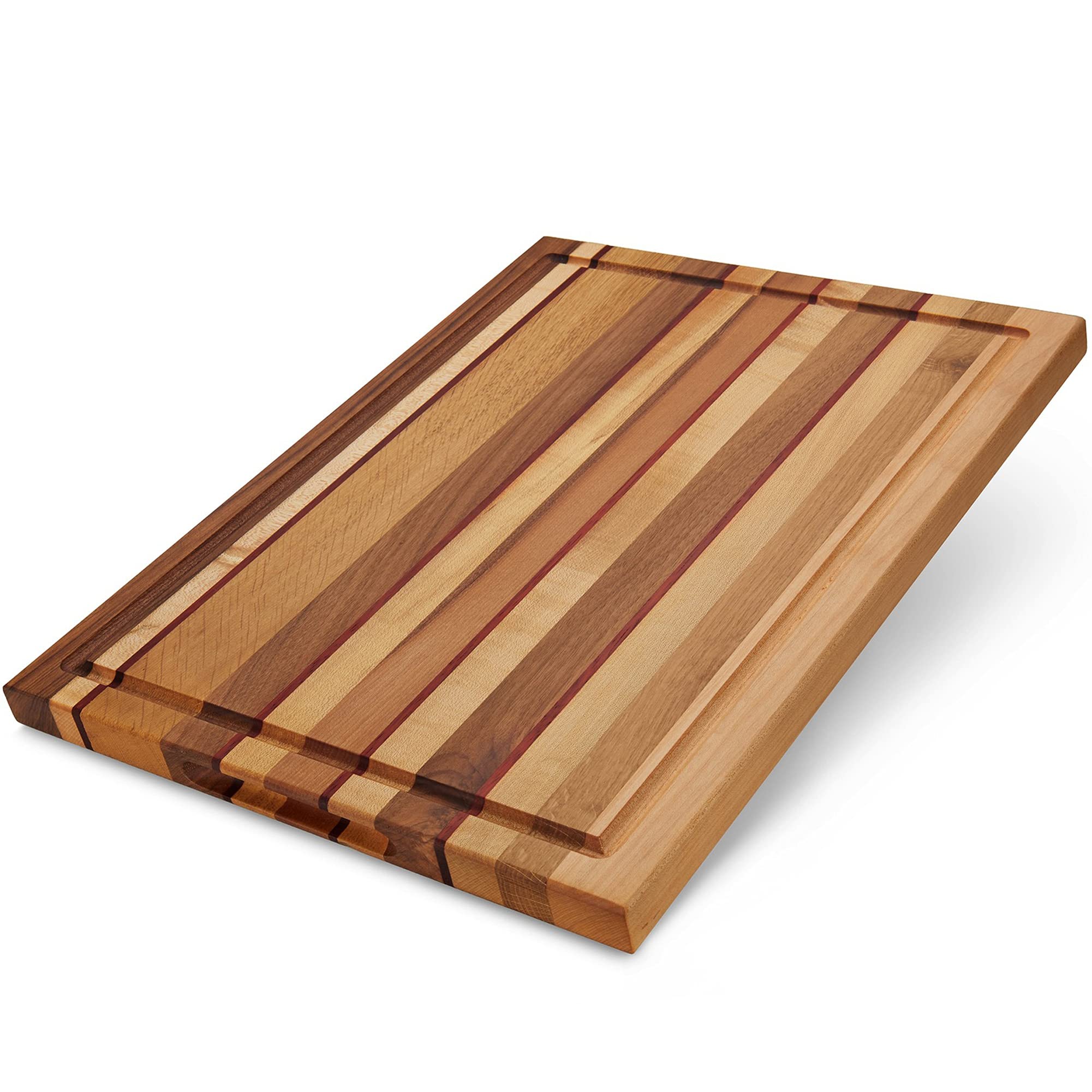 TeakCraft Large Wood Cutting Board with Juice Grove, Chopping Board, Knife Friendly, Reversible, Cheese Board, Gift Box Included, The Epirus (18x14x1.2 inch)