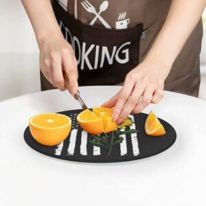 Sunflower American Flag Glass Cutting Board Round Kitchen Decorative Chopping Blocks Mats Food Tray for Men Women