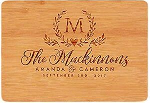 customized carved bamboo cutting board for wedding anniversary, graduation, housewarming, real estate agent’s mother’s day, father’s day gift/gift for chefs and chefs