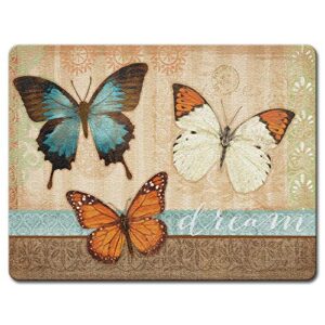 burlap & butterflies - large glass cutting board 15x12