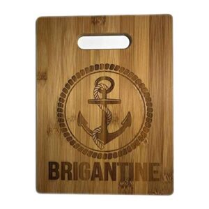 ANCHOR Nautical Bamboo Cutting Board CUSTOM Personalized Engraved Wood Boat Sailboat Beach House Gift Charcuterie Tray