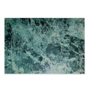 lunarable marble cutting board, stone surface fractures facet pattern gem formation geology artful illustration, decorative tempered glass cutting and serving board, small size, jade green mint