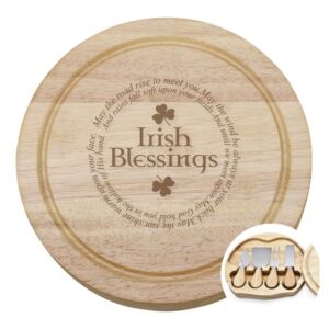 irish blessings gourmet 5 pcs cheese set with cutting board