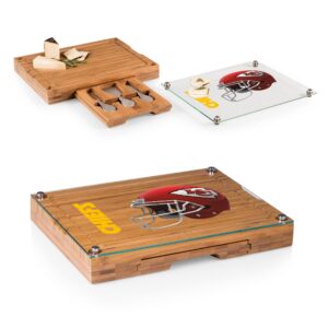 kansas city chiefs concerto cheese board with serving stage and tools