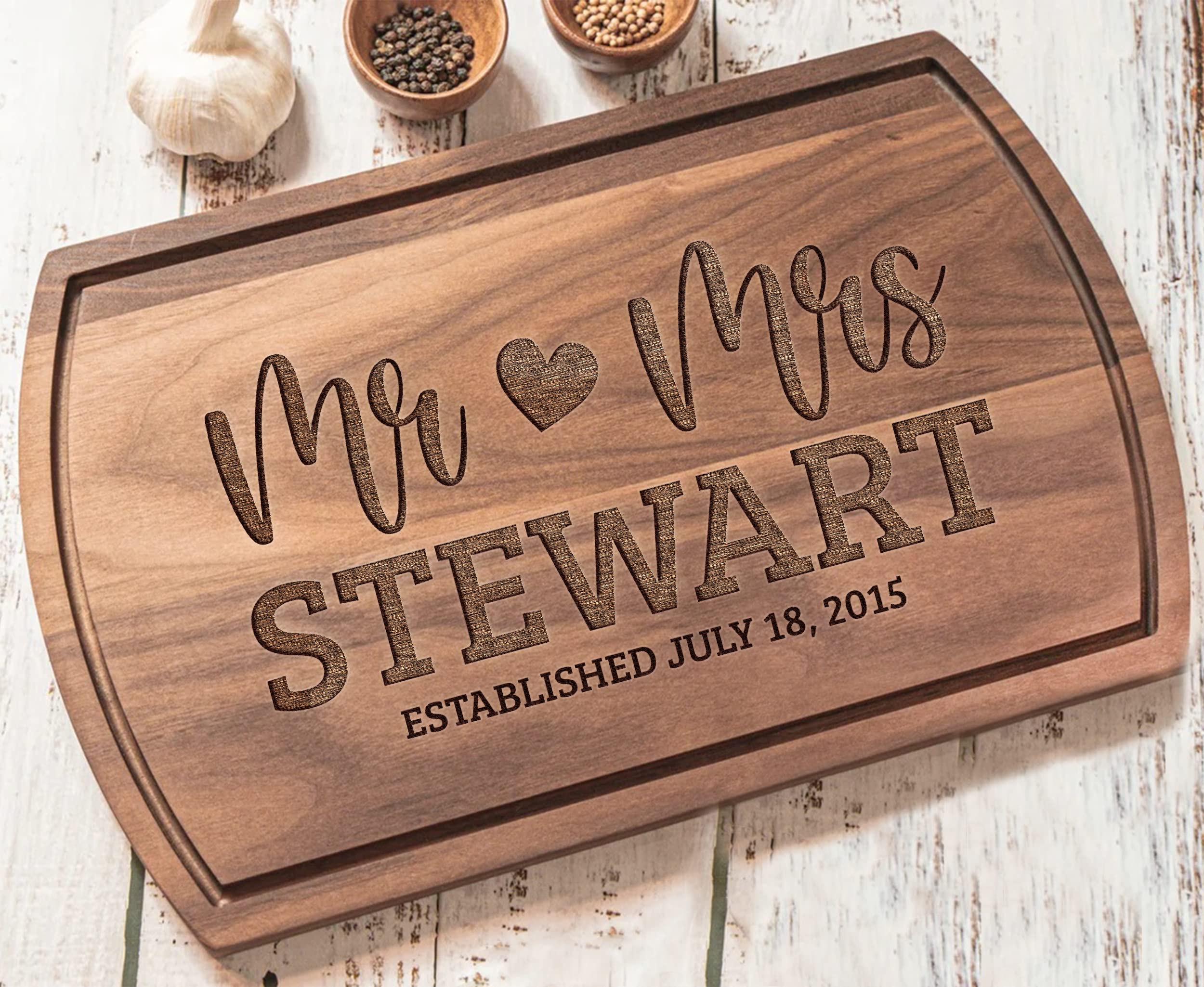 Personalized Family Tree Cutting Board Wedding Gift for Couple Engraved Custom Family Chopping Board