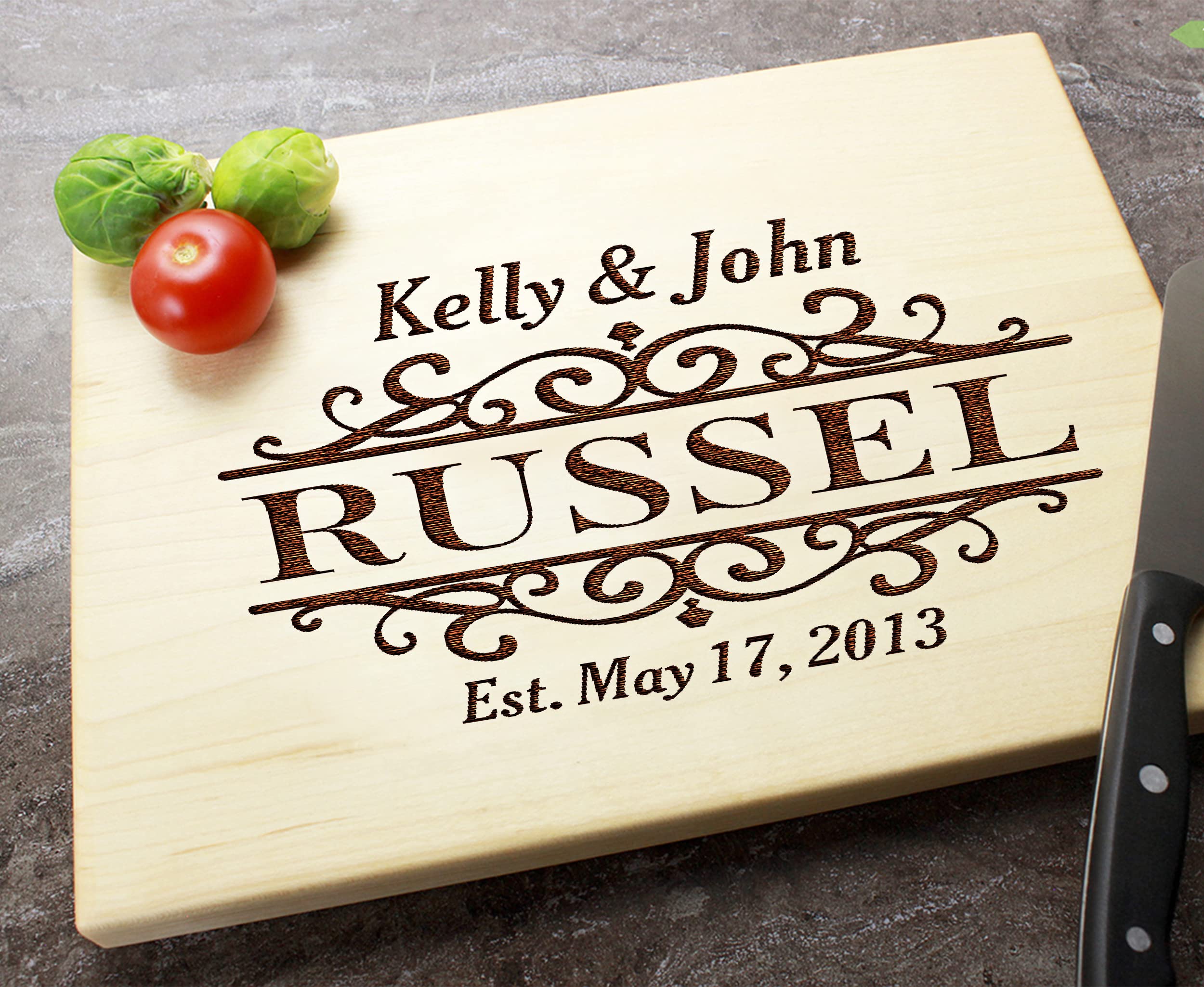 Personalized Family Tree Cutting Board Wedding Gift for Couple Engraved Custom Family Chopping Board