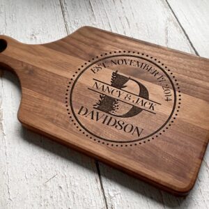 Personalized Family Tree Cutting Board Wedding Gift for Couple Engraved Custom Family Chopping Board