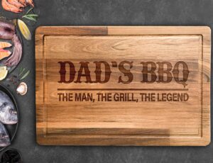 dad bbq cutting boards, grill bbq master gifts, fathers day gifts, bamboo walnut cutting board, kitchen gifts, dad gifts for birthday, chef cooking gifts, grilling gifts for men, home decor