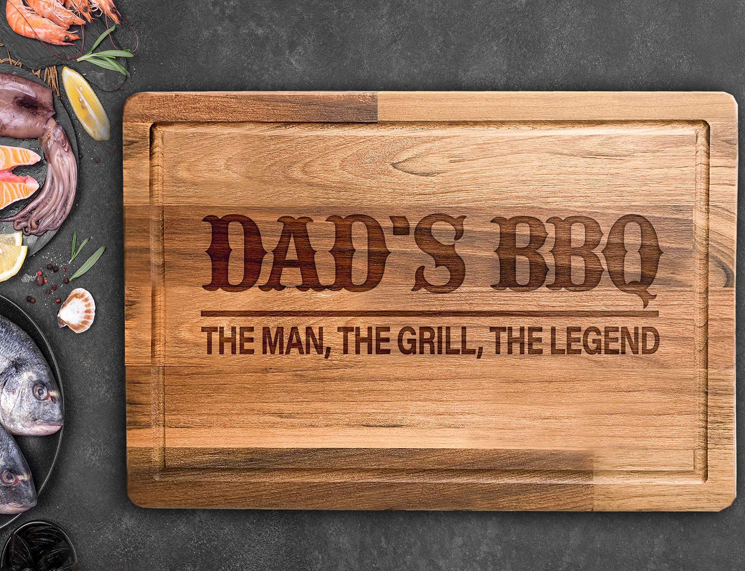 Dad BBQ Cutting Boards, Grill BBQ Master Gifts, Fathers Day Gifts, Bamboo Walnut Cutting Board, Kitchen Gifts, Dad Gifts For Birthday, Chef Cooking Gifts, Grilling Gifts For Men, Home Decor