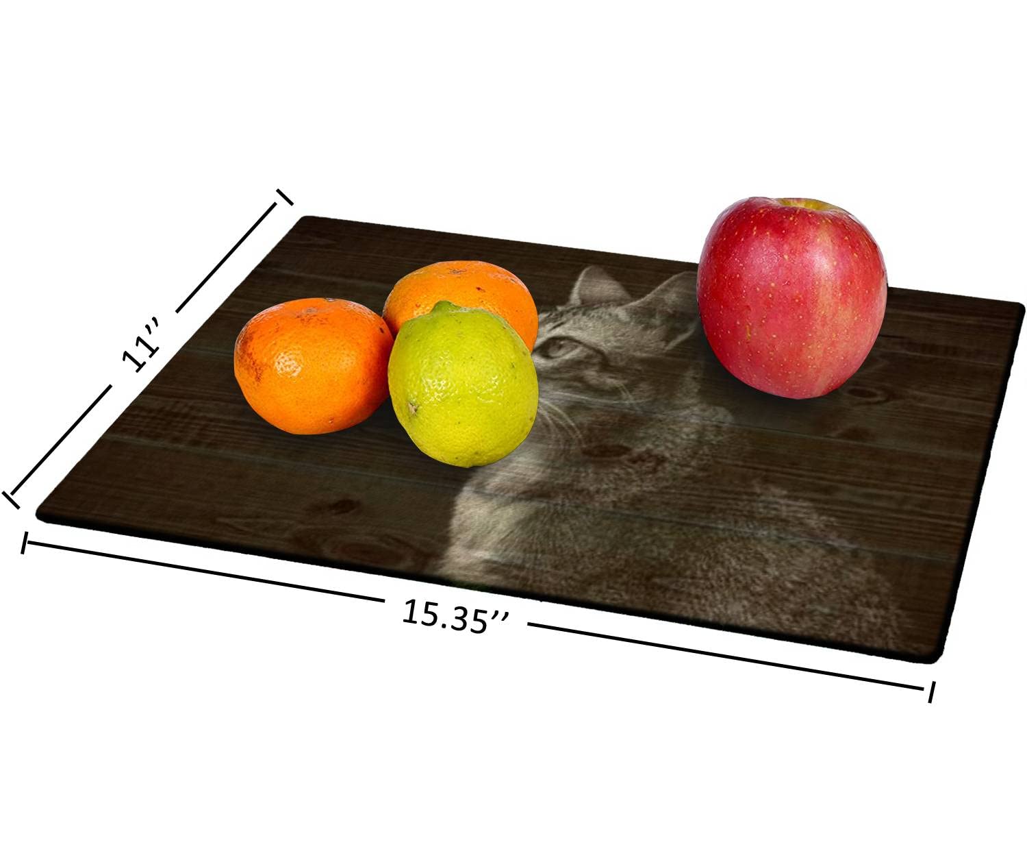 Tempered Glass Cutting Board side view cats potrait in black and white high contrast low key Tableware Kitchen Decorative Cutting Board with Non-slip Legs, Serving Board, Large Size, 15" x 11"