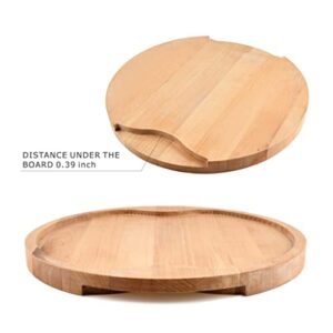 UWELD Extra Thick Round Serving Tray Maple Serving Board-Brunch Board-Cutting Board -Charcuterie boards 16inchesx1.26inches thick