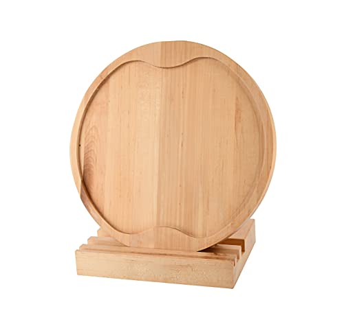 UWELD Extra Thick Round Serving Tray Maple Serving Board-Brunch Board-Cutting Board -Charcuterie boards 16inchesx1.26inches thick