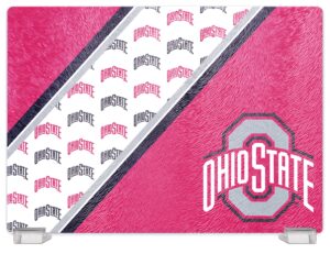 duck house sports ncaa ohio state buckeyes tempered glass cutting board with display stand