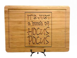 hocus pocus cutting board or kitchen decor for halloween party, custom designs for you, custom engraved gift for mom, grandma, grandpa, dad, parent, couple, daughter, sister