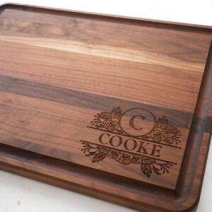 Extra Large Personalized Butcher Block Cutting Board - Extra Large Wooden Personalized Cutting Board Custom Engraved - Personalized Wedding Gift for the Couple - Walnut Meat Carving Chopping Board