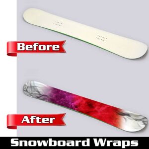 Snowboard Wrap 169 - Orange Mountains, Sunset, Trees Snowboard Graphic Decal - Includes Application Squeegee - 14 inch x 65 inch fits most snowboards