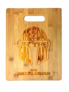 the dadalorian best dad in the galaxy bounty hunter text face parody father's day for him papa laser engraved bamboo cutting board - wedding, housewarming, anniversary, birthday, christmas, gift