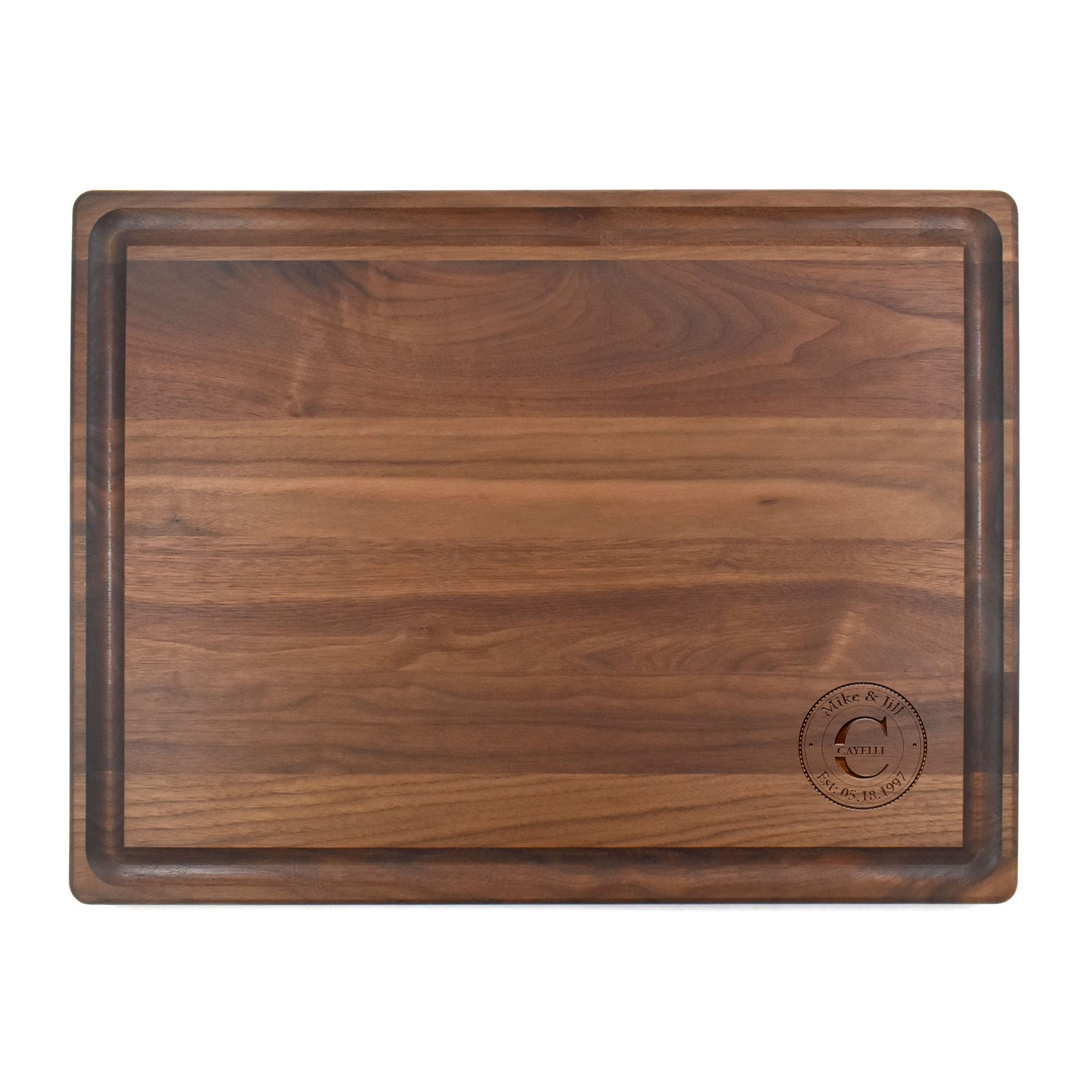 Personalized Wood Monogram Cutting Board - Custom Maple, Cherry and Walnut Cutting Boards for Wedding, Couples Anniversary, Housewarming Gift - Engraved and USA Made Customized Kitchen Decor Gifts