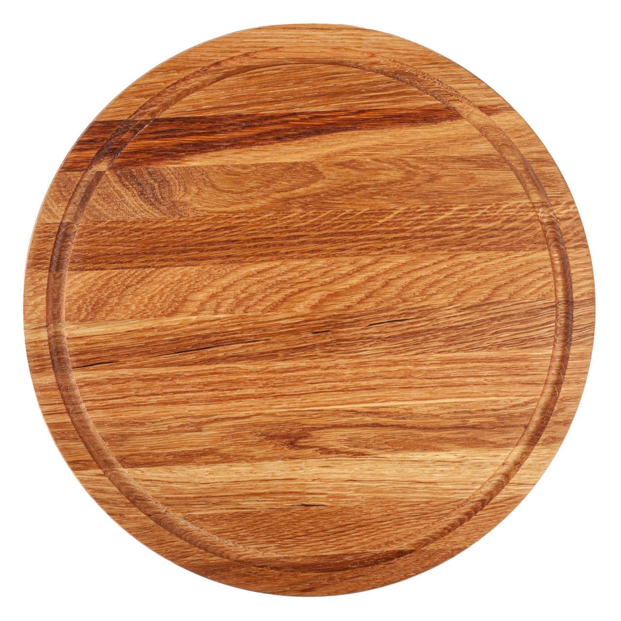 BIOL 10’’ Wooden Hardwood Circle Cutting Board Oak with Juice Groove for Kitchen - BBQ Chinese Turkey Lipped Charcuterie Round Chopping Board for Kitchen with Lip