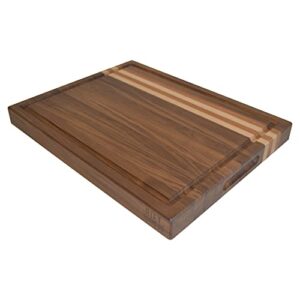 Rift Board Co - "Sunrise" - Solid Walnut, Cherry, and Maple with Juice Groove - Thick Cutting Board. 100% MADE IN USA (18" x 14" 1.5")