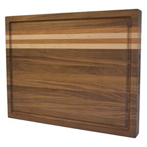 Rift Board Co - "Sunrise" - Solid Walnut, Cherry, and Maple with Juice Groove - Thick Cutting Board. 100% MADE IN USA (18" x 14" 1.5")