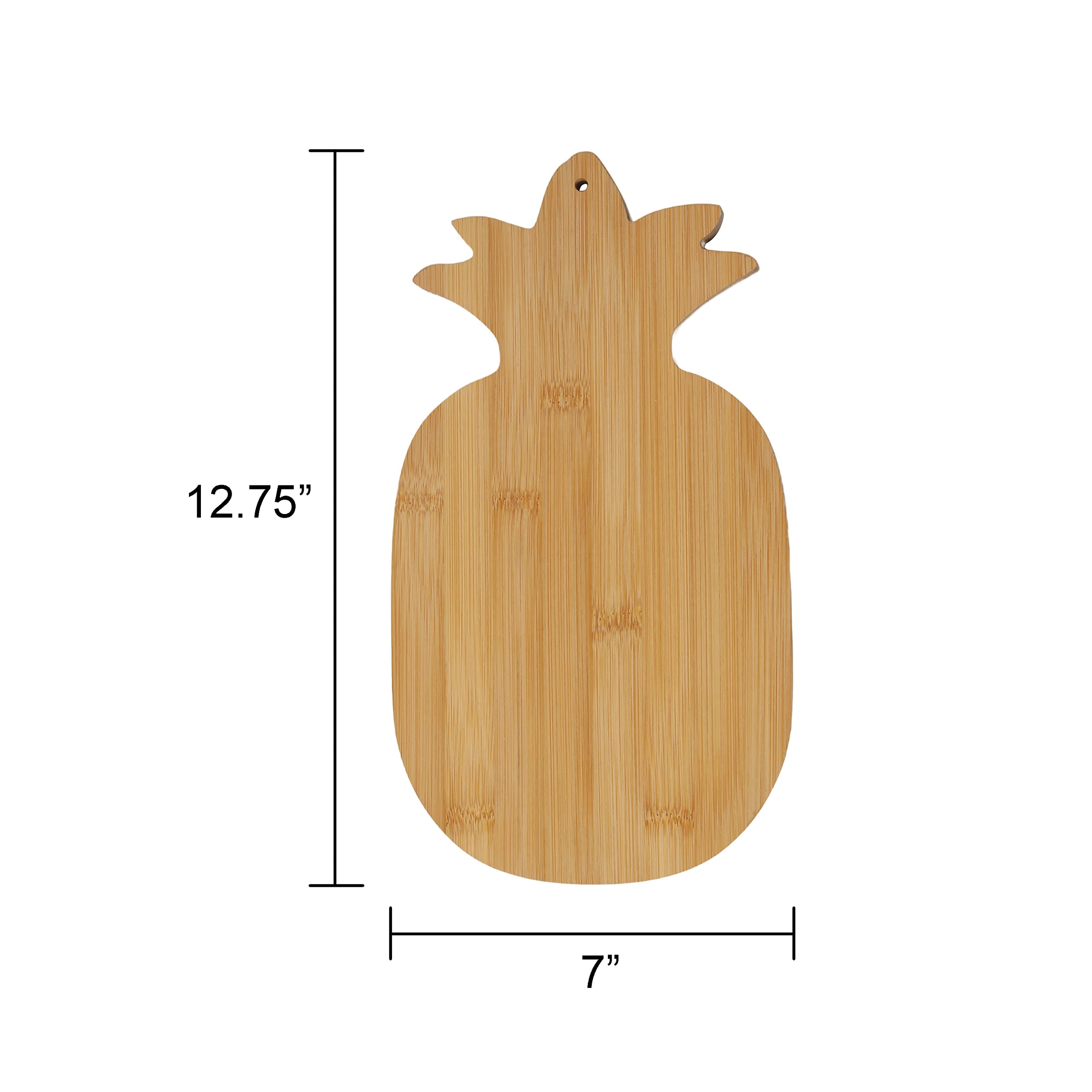 Vastigo Pineapple Shaped Bamboo 12.75” x 7” Serving and Cutting Board – for Serving Appetizers, Cheeses, Charcuterie, Decoration and More