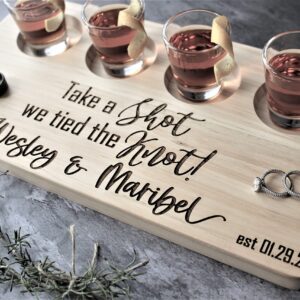 Personalized Wood Flight Board Cutting Charcuterie Engagement Wedding Bridal Shower Birthday Housewarming Fathers Mothers Day Gifts