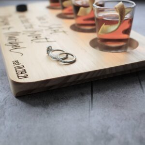 Personalized Wood Flight Board Cutting Charcuterie Engagement Wedding Bridal Shower Birthday Housewarming Fathers Mothers Day Gifts