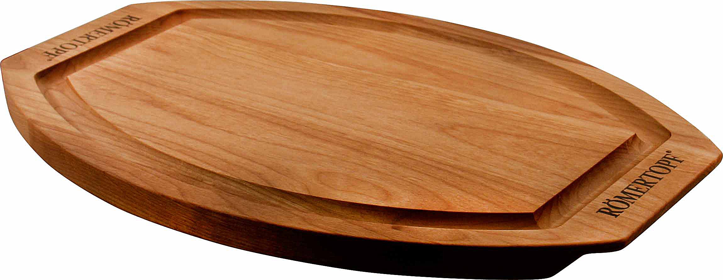 Romertopf With Juice Grooves, Made in USA Wooden Cutting Board, 16 Inch, Brown