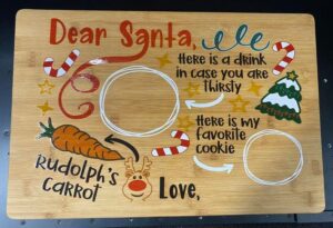 personalized santa cookie serving tray/cutting board full color (8" x 6" - small)